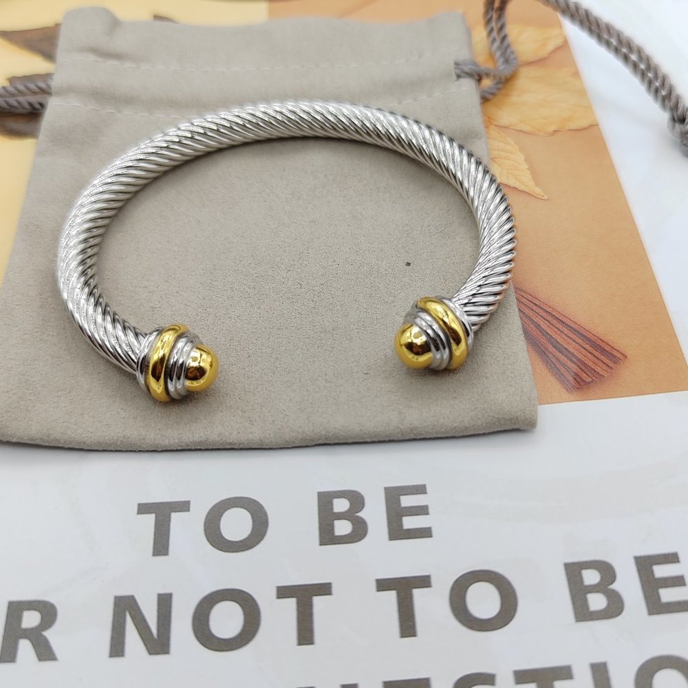 D Y vintage 5mm gold bracelet size M 925 silver